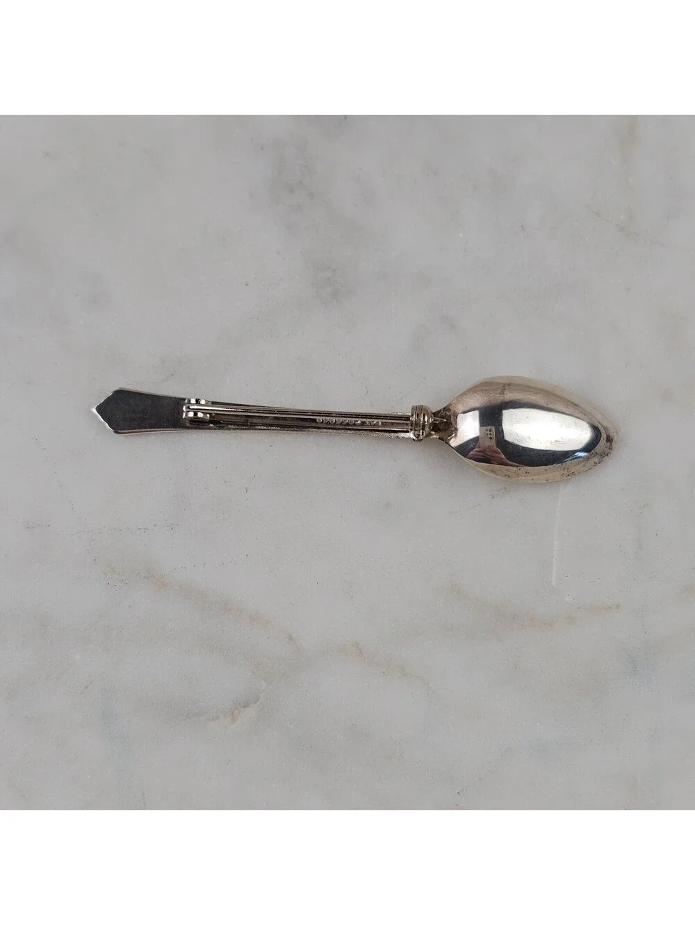 Oneida Damask Rose Sterling Silver Spoon Brooch Pin Vintage 2.5